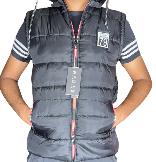 Black- Sleeveless Puffer Insulated Vest Jacket