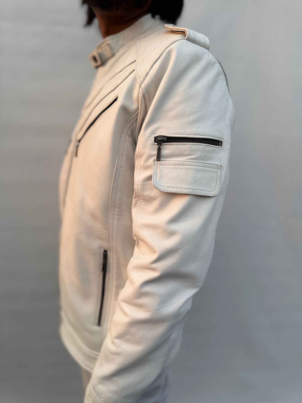 White Classic Sheep Leather Jacket