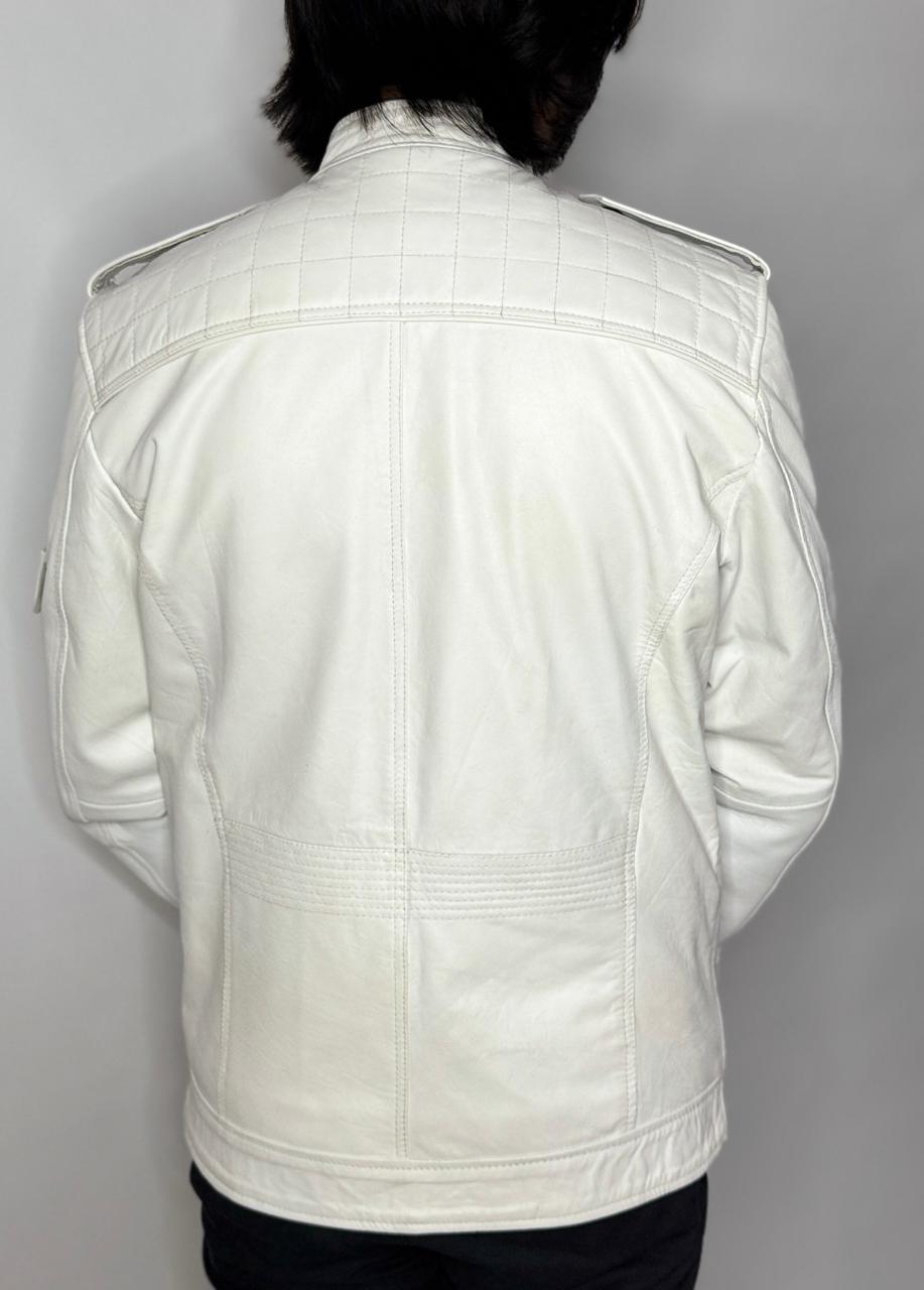 White Classic Sheep Leather Jacket